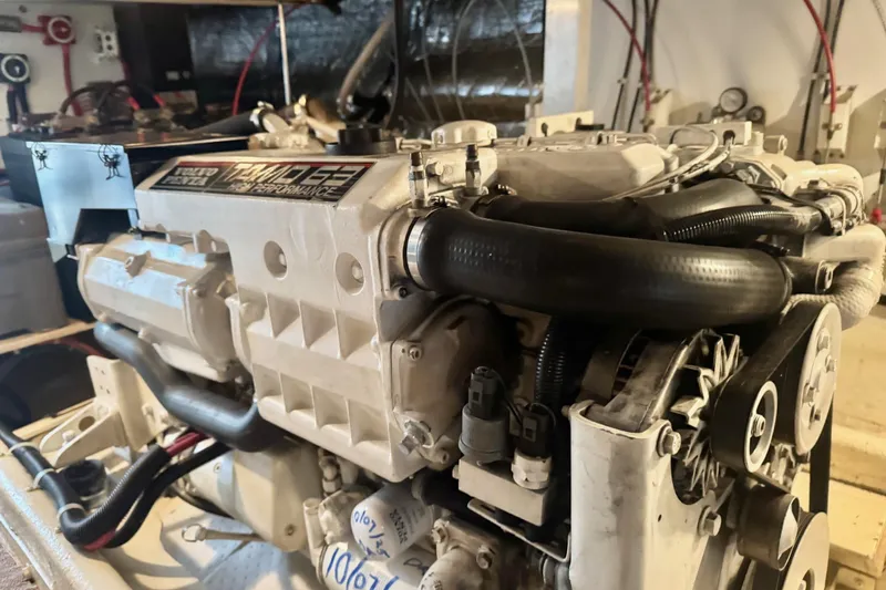  Yacht Photos Pics Engine of 2001 Navigator 56 Classic Pilothouse, featuring Volvo Penta TAMD 63 high performance.