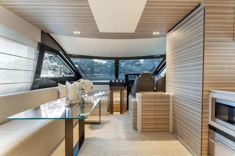 Only One Yacht Photos Pics Luxurious interior of 2020 Ferretti Yachts 670 with modern design and elegant furnishings.