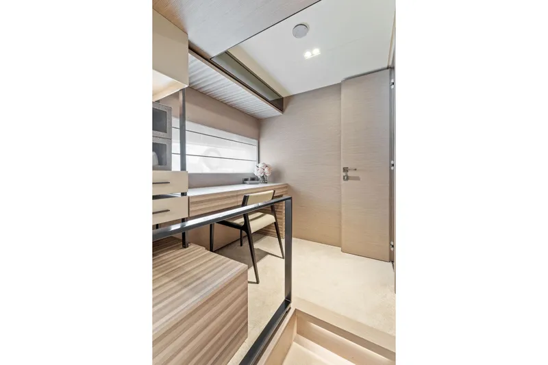 Only One Yacht Photos Pics Luxurious interior of 2020 Ferretti Yachts 670, featuring modern design and elegant furnishings.