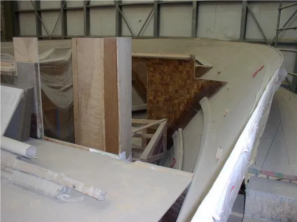  Yacht Photos Pics 2022 Westport HULL ONLY project under construction in a workshop.