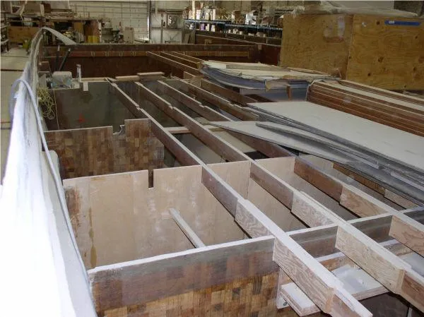  Yacht Photos Pics 2022 Westport HULL ONLY project under construction in a workshop.