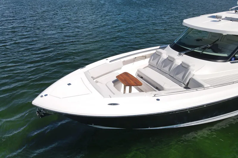 Marilee Yacht Photos Pics 2024 Tiara Yachts 43 LS luxury boat on calm water.