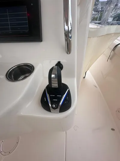  Yacht Photos Pics 2022 Grady-White Canyon 326 boat control panel with joystick.