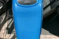 Blue ETM Azure 60 device on Zijlmans Kruiser, 1987 model, showing low to high indicator.