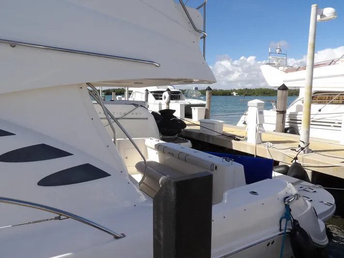  Yacht Photos Pics 2008 Sea Ray 44 Sedan Bridge yacht docked at marina.