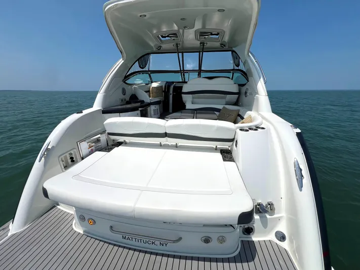  Yacht Photos Pics 2017 Formula 37 Performance Cruiser boat with spacious deck and seating, docked in Mattituck, NY.