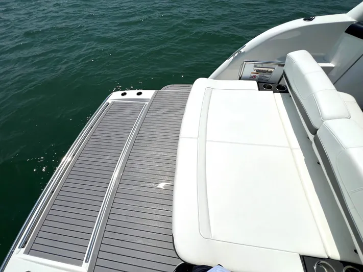  Yacht Photos Pics 2017 Formula 37 Performance Cruiser swim platform and seating area.