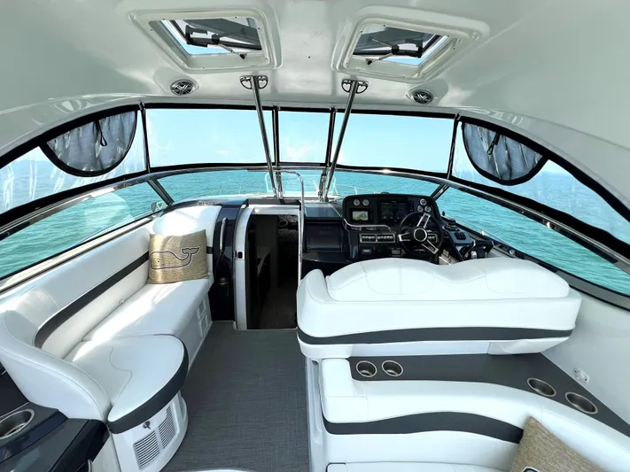  Yacht Photos Pics Interior of a 2017 Formula 37 Performance Cruiser with luxurious seating and modern dashboard.