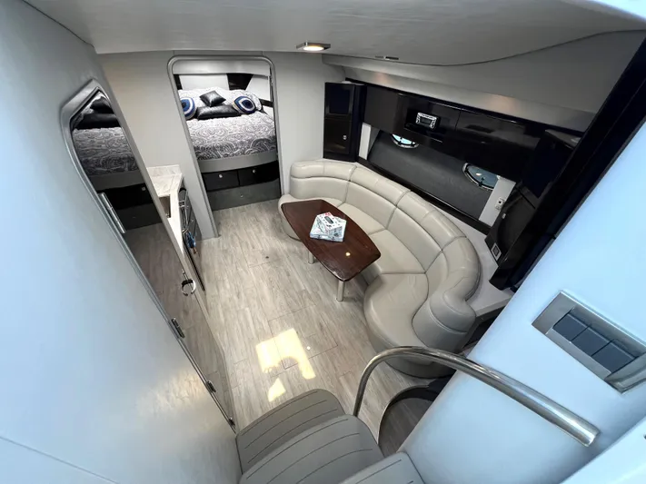  Yacht Photos Pics 2017 Formula 37 Performance Cruiser interior with modern seating and bedroom.
