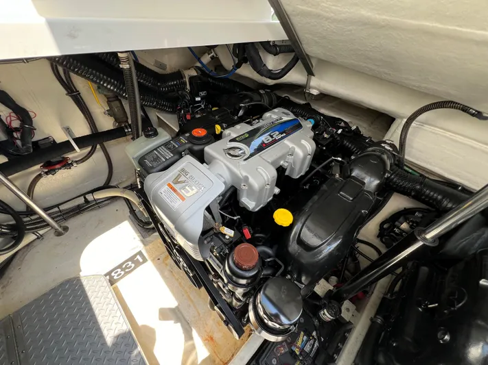  Yacht Photos Pics Engine compartment of a 2017 Formula 37 Performance Cruiser boat.