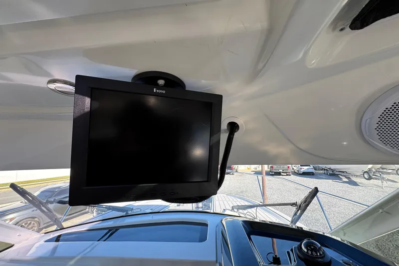  Yacht Photos Pics Interior view of 2020 Beneteau Antares 27 boat with mounted Eyoyo monitor.