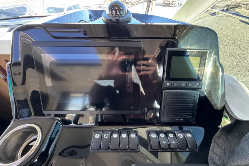  Yacht Photos Pics Control panel of a 2020 Beneteau Antares 27 with Garmin navigation system.