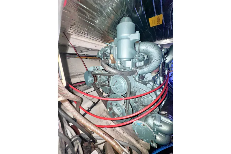  Yacht Photos Pics Engine compartment of 1989 Bayliner 4588 Pilothouse with visible components and wiring.