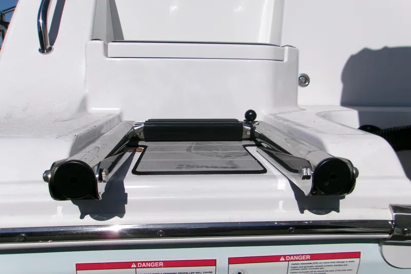  Yacht Photos Pics 2026 Sportsman Heritage 321 Center Console boat ladder and platform detail.