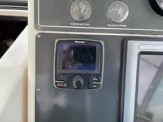 Pathological Yacht Photos Pics Dashboard of a 2000 Pursuit 3400 Express boat.