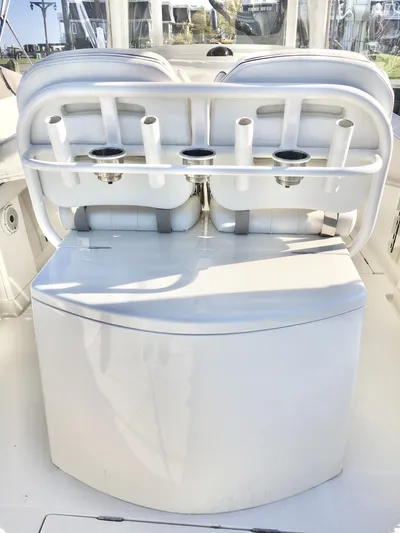  Yacht Photos Pics 2018 Jupiter 29 HFS boat with rod holders and seating area.