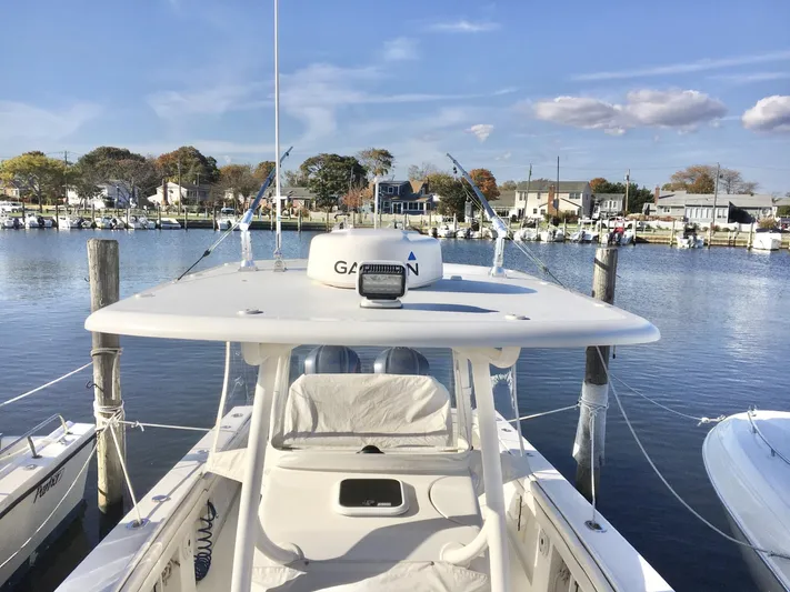  Yacht Photos Pics 2018 Jupiter 29 HFS boat docked in a scenic marina.