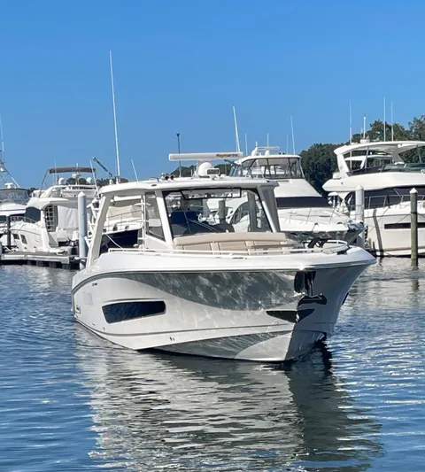Sea Lion Yacht Photos Pics 2019 Boston Whaler 420 Outrage boat docked in marina.