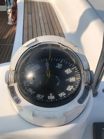 Superstition Yacht Photos Pics Compass on 2012 Beneteau Oceanis 40 yacht, showing navigation directions.