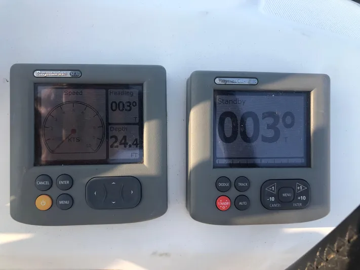 Superstition Yacht Photos Pics Digital navigation instruments on a 2012 Beneteau Oceanis 40 sailboat.