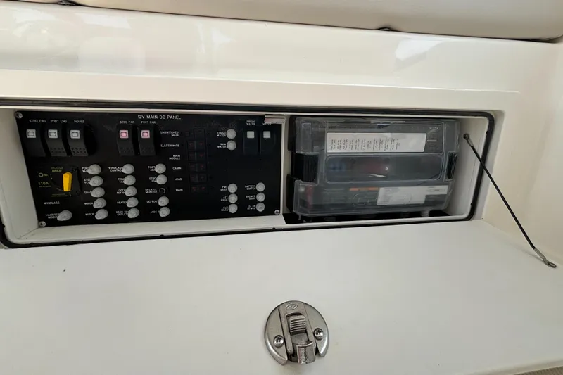  Yacht Photos Pics Control panel of 2020 Boston Whaler 325 Conquest Pilothouse boat.