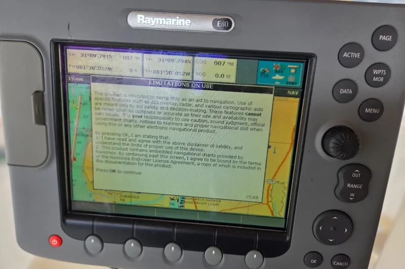 Callahan Yacht Photos Pics Raymarine E80 navigation display on 2000 Ta Shing Taswell 44 All Season yacht.