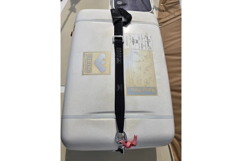 Callahan Yacht Photos Pics Viking life-saving equipment on 2000 Ta Shing Taswell 44 All Season yacht deck.