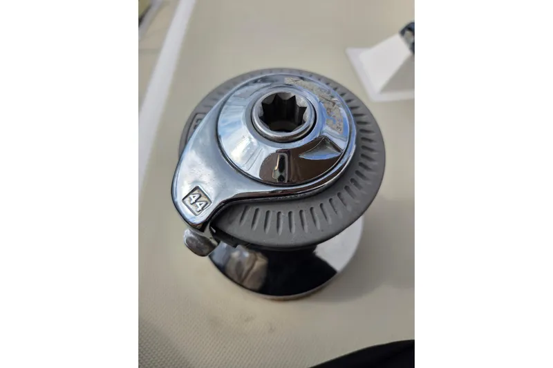 Callahan Yacht Photos Pics Winch on 2000 Ta Shing Taswell 44 All Season sailboat, marked "44".