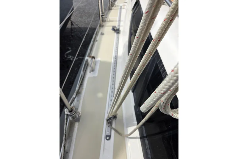 Callahan Yacht Photos Pics Close-up of 2000 Ta Shing Taswell 44 All Season sailboat deck and rigging.