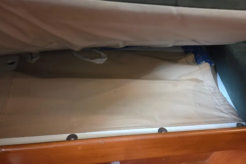 Callahan Yacht Photos Pics Under-seat storage compartment in 2000 Ta Shing Taswell 44 All Season yacht.