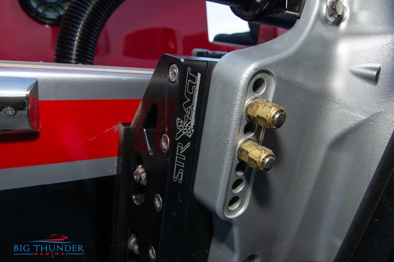  Yacht Photos Pics Close-up of 2024 Donzi 39 VRZ boat hardware and fittings.