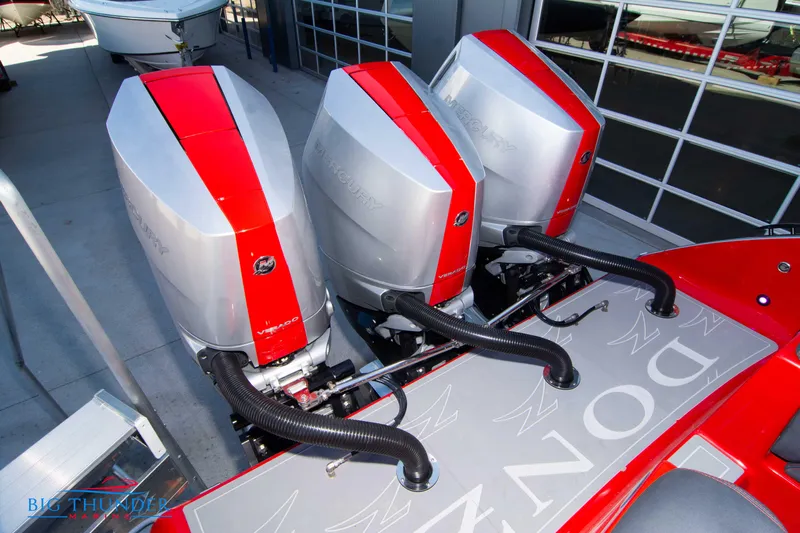  Yacht Photos Pics 2024 Donzi 39 VRZ with triple Mercury outboard engines.