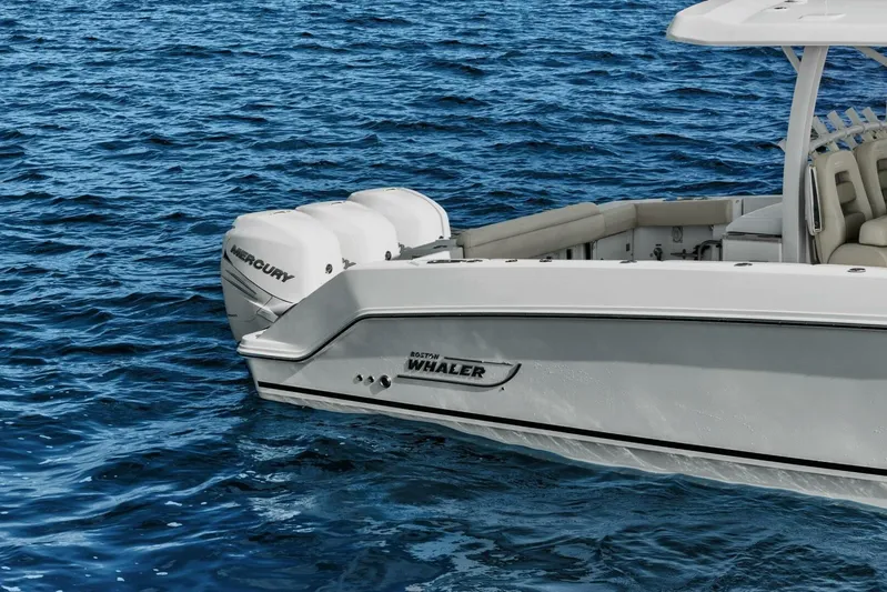 Lima Kilo Yacht Photos Pics 2019 Boston Whaler 380 Outrage 'Lima Kilo' - Profile Starboard Stern