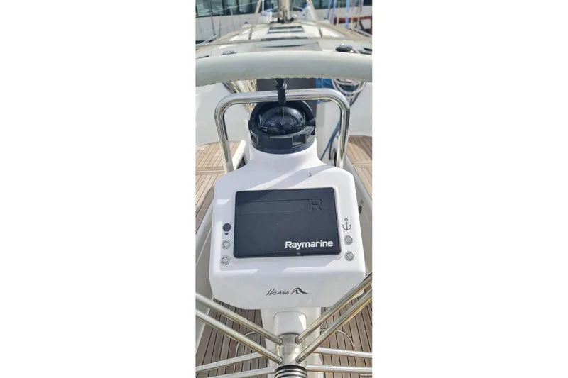  Yacht Photos Pics Raymarine navigation system on 2010 Hanse 400e yacht deck.