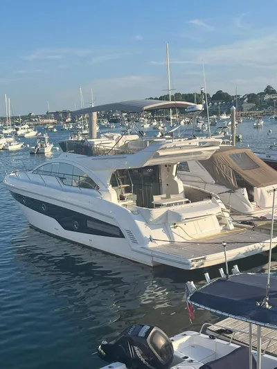 510 Schaefer Yacht Photos Pics Luxury Schaefer 510 yacht docked in a marina, 2019 model.