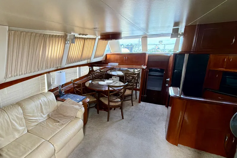  Yacht Photos Pics Luxurious interior of 2003 Carver 564 Cockpit Motor Yacht with elegant furnishings.