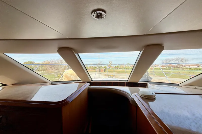  Yacht Photos Pics Interior view from the helm of a 2003 Carver 564 Cockpit Motor Yacht.