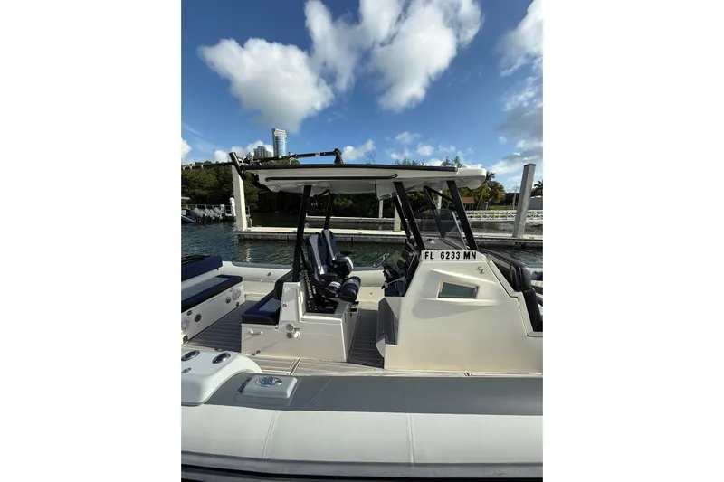  Yacht Photos Pics 2018 RIB CVL Colt 35 boat docked under a clear blue sky.