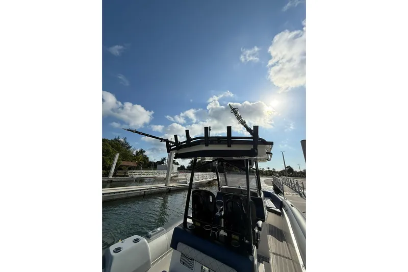  Yacht Photos Pics RIB CVL Colt 35 boat docked under a sunny sky, 2018 model.