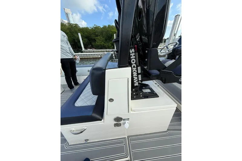 Yacht Photos Pics RIB CVL Colt 35 boat interior with Shockwave seat, 2018 model.