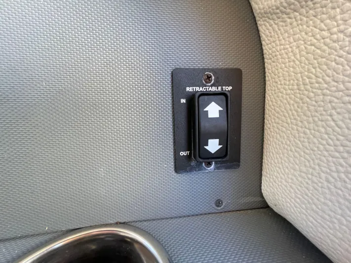  Yacht Photos Pics Retractable top switch on 2021 Cobalt 30SC Outboard boat interior.