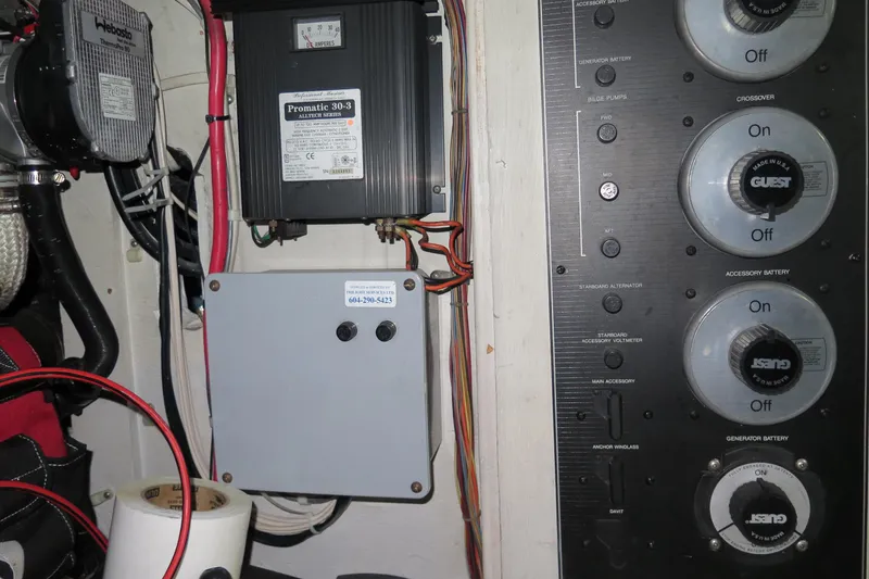 Mokikem Yacht Photos Pics Master battery selector switches and battery charger.