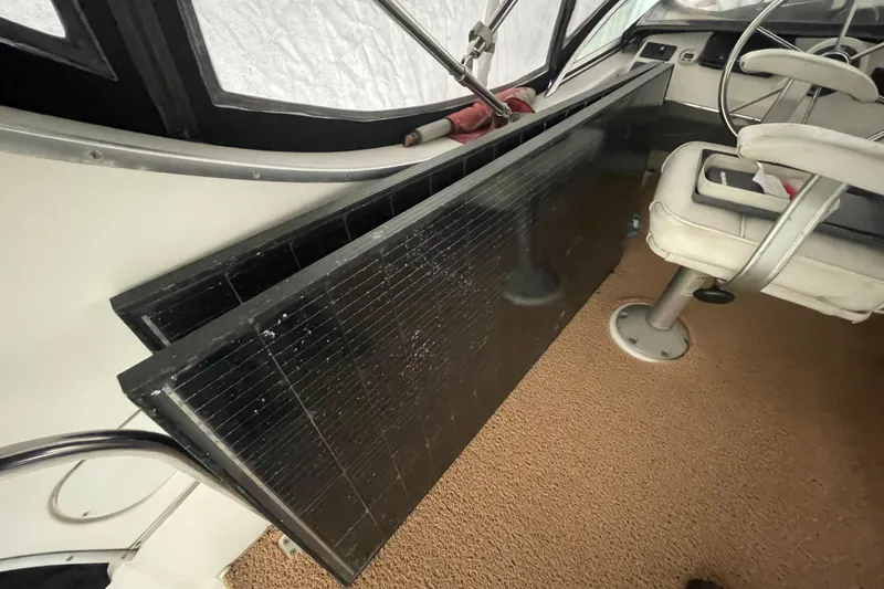 Mokikem Yacht Photos Pics Solar panels removed for winter storage cover installation.