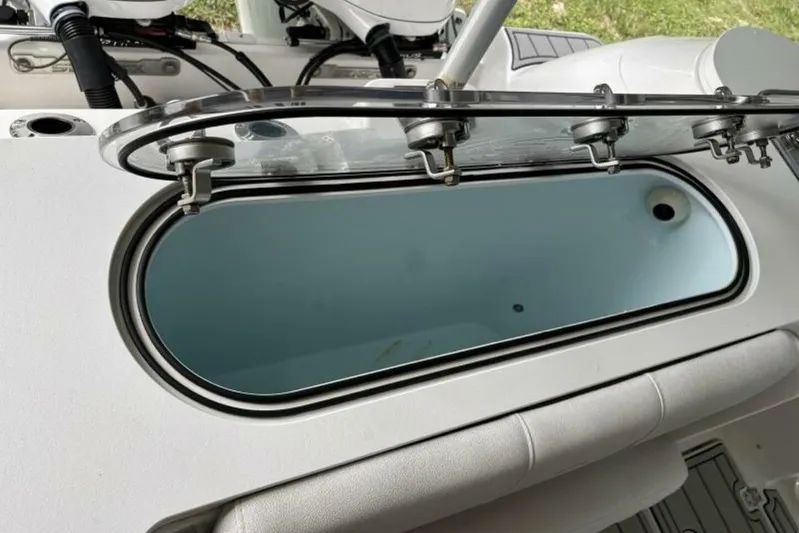 Yacht Photos Pics 2021 Sea Fox 288 Commander livewell with open lid, showcasing interior design.