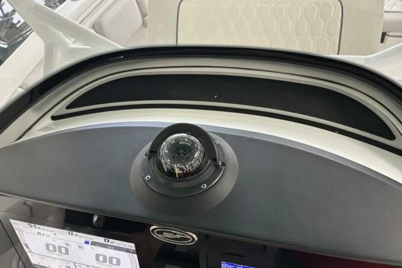  Yacht Photos Pics Dashboard of 2021 Sea Fox 288 Commander boat with compass and digital displays.