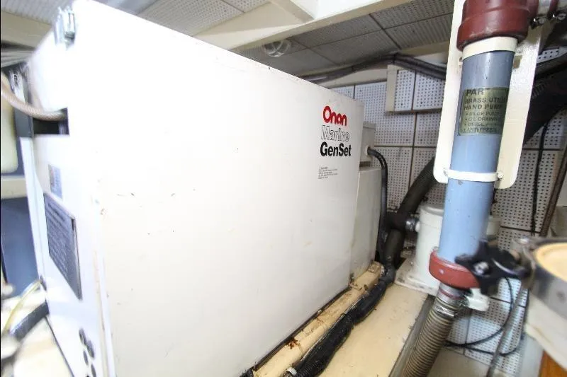  Yacht Photos Pics Onan Marine GenSet in 1989 Grand Banks Classic engine room.