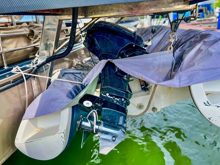 Octopus Yacht Photos Pics 2017 Fountaine Pajot Ipanema 58 Power Catamaran engine detail in marina.