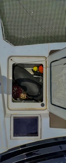 Octopus Yacht Photos Pics Storage compartment on a 2017 Fountaine Pajot Ipanema 58 Power Catamaran.