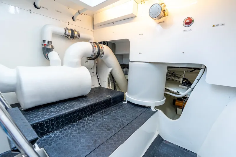  Yacht Photos Pics Engine room of Two Oceans 555 - 008 yacht, featuring modern piping and equipment, 2025 model.