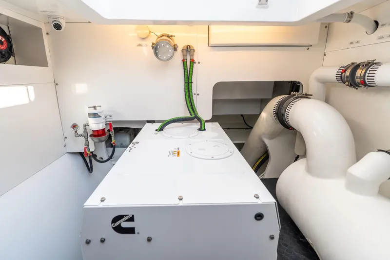  Yacht Photos Pics Engine room of 2025 Two Oceans 555 - 008 with Cummins equipment and piping.